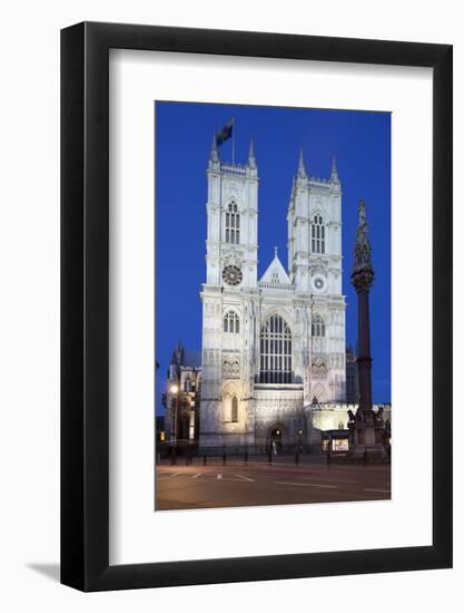 Westminster Abbey at Night, Westminster, London, England, United Kingdom, Europe-Stuart Black-Framed Photographic Print