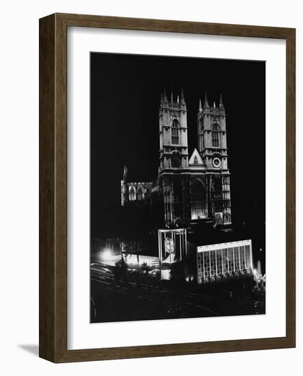 Westminster Abbey Floodlit-null-Framed Photographic Print