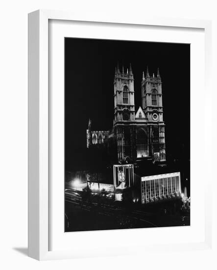 Westminster Abbey Floodlit-null-Framed Photographic Print