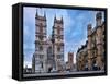 Westminster Abbey (Left) and Broad Sanctuary Building (Right), Westminster, London-Felipe Rodriguez-Framed Stretched Canvas