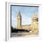 Westminster and Big Ben with Millennium Wheel in the background-null-Framed Photographic Print