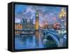 Westminster at Christmas-Dominic Davison-Framed Stretched Canvas