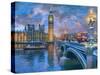 Westminster at Christmas-Dominic Davison-Stretched Canvas