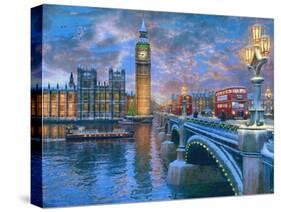 Westminster at Christmas-Dominic Davison-Stretched Canvas