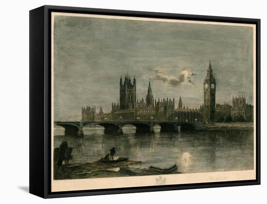 Westminster at Night-Lucien Marcelin Gautier-Framed Stretched Canvas