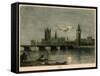 Westminster at Night-Lucien Marcelin Gautier-Framed Stretched Canvas