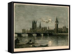 Westminster at Night-Lucien Marcelin Gautier-Framed Stretched Canvas