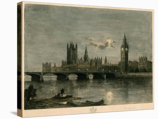 Westminster at Night-Lucien Marcelin Gautier-Stretched Canvas