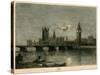 Westminster at Night-Lucien Marcelin Gautier-Stretched Canvas