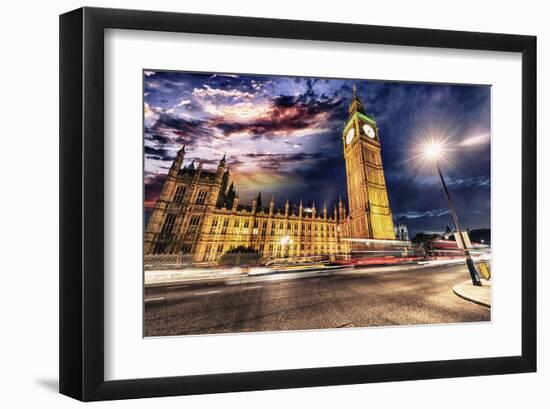 Westminster & Big Ben By Night-null-Framed Art Print