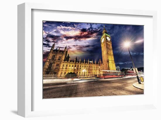 Westminster & Big Ben By Night-null-Framed Art Print