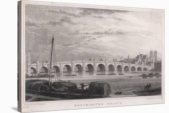 Westminster Bridge 1827-MJ Starling-Stretched Canvas