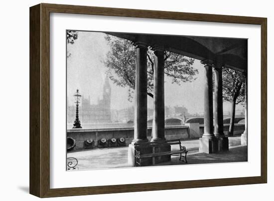 Westminster Bridge and Big Ben from the Terrace of St Thomas's Hospital, 1926-1927-null-Framed Giclee Print