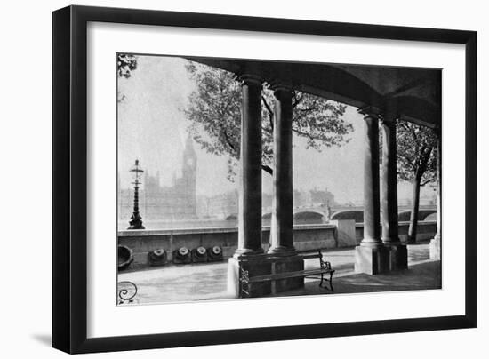 Westminster Bridge and Big Ben from the Terrace of St Thomas's Hospital, 1926-1927-null-Framed Giclee Print