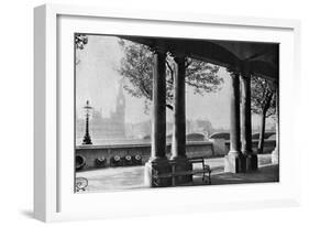 Westminster Bridge and Big Ben from the Terrace of St Thomas's Hospital, 1926-1927-null-Framed Giclee Print