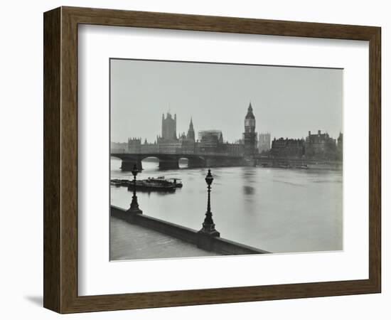 Westminster Bridge and the Palace of Westminster with Big Ben, London, 1934-null-Framed Photographic Print