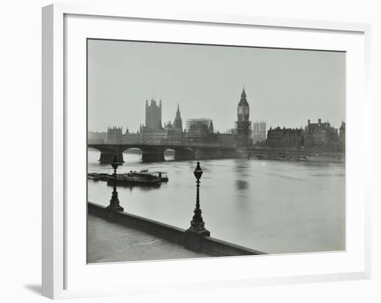 Westminster Bridge and the Palace of Westminster with Big Ben, London, 1934-null-Framed Photographic Print