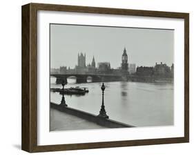 Westminster Bridge and the Palace of Westminster with Big Ben, London, 1934-null-Framed Premium Photographic Print