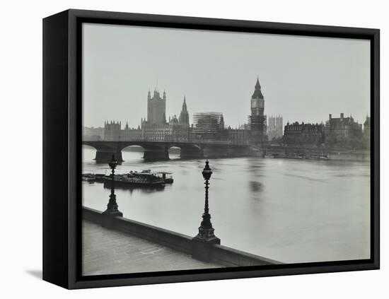 Westminster Bridge and the Palace of Westminster with Big Ben, London, 1934-null-Framed Stretched Canvas