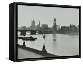Westminster Bridge and the Palace of Westminster with Big Ben, London, 1934-null-Framed Stretched Canvas