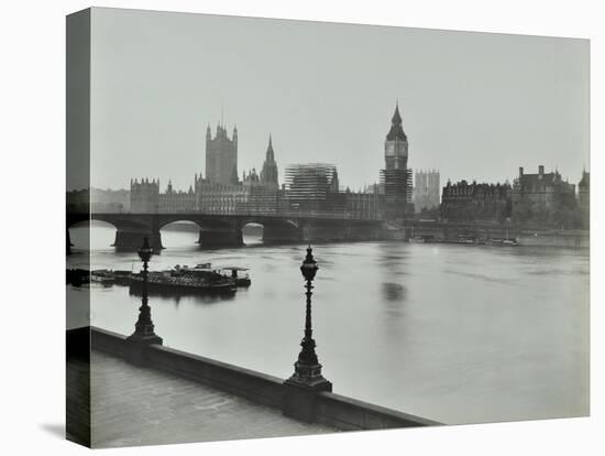 Westminster Bridge and the Palace of Westminster with Big Ben, London, 1934-null-Stretched Canvas