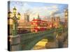 Westminster Bridge Buses-Dominic Davison-Stretched Canvas