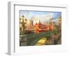 Westminster Bridge Buses-Dominic Davison-Framed Art Print