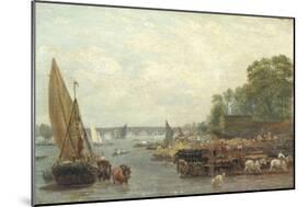 Westminster Bridge, C.1820-30-Frederick Nash-Mounted Giclee Print