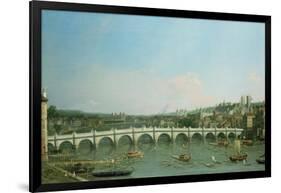 Westminster Bridge from the North with Lambeth Palace in Distance-Canaletto-Framed Giclee Print