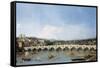 Westminster Bridge from the North-Canaletto-Framed Stretched Canvas