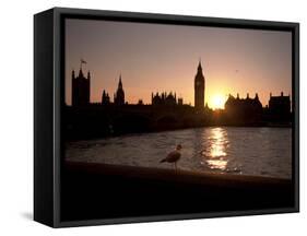 Westminster Bridge, Houses of Parliament, and Big Ben, UNESCO World Heritage Site, London, England-Sara Erith-Framed Stretched Canvas