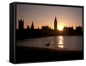 Westminster Bridge, Houses of Parliament, and Big Ben, UNESCO World Heritage Site, London, England-Sara Erith-Framed Stretched Canvas