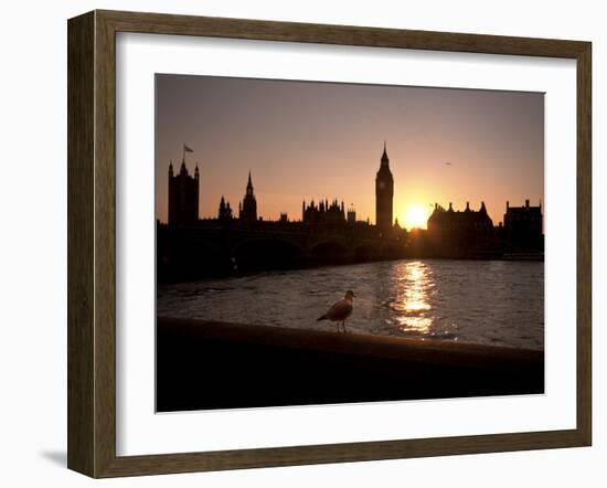 Westminster Bridge, Houses of Parliament, and Big Ben, UNESCO World Heritage Site, London, England-Sara Erith-Framed Photographic Print