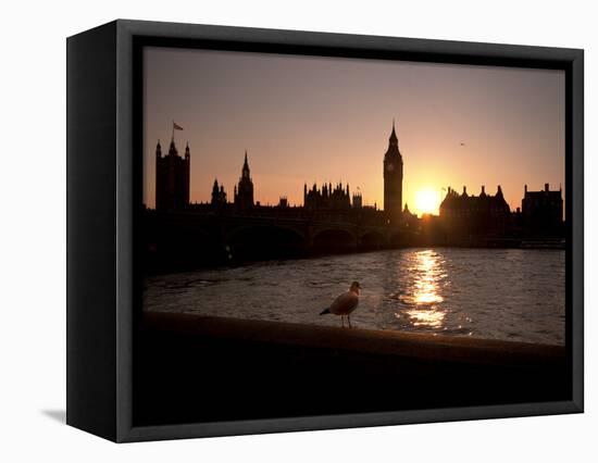 Westminster Bridge, Houses of Parliament, and Big Ben, UNESCO World Heritage Site, London, England-Sara Erith-Framed Stretched Canvas