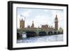 Westminster Bridge - In the Style of Oil Painting-Philippe Hugonnard-Framed Giclee Print