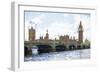 Westminster Bridge - In the Style of Oil Painting-Philippe Hugonnard-Framed Giclee Print