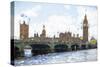 Westminster Bridge - In the Style of Oil Painting-Philippe Hugonnard-Stretched Canvas
