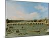 Westminster Bridge, London, with the Lord Mayor's Procession on the Thames-Canaletto-Mounted Giclee Print