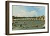 Westminster Bridge, London, with the Lord Mayor's Procession on the Thames-Canaletto-Framed Giclee Print