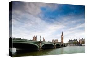 Westminster Bridge over the Thames with the Big Ben and the City of Westminster on the Background-Felipe Rodriguez-Stretched Canvas