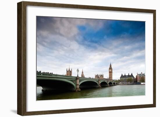 Westminster Bridge over the Thames with the Big Ben and the City of Westminster on the Background-Felipe Rodriguez-Framed Photographic Print