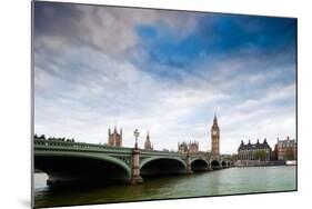 Westminster Bridge over the Thames with the Big Ben and the City of Westminster on the Background-Felipe Rodriguez-Mounted Photographic Print