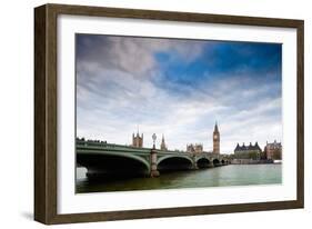 Westminster Bridge over the Thames with the Big Ben and the City of Westminster on the Background-Felipe Rodriguez-Framed Photographic Print