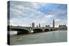 Westminster Bridge over the Thames with the Big Ben and the City of Westminster on the Background-Felipe Rodriguez-Stretched Canvas