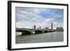 Westminster Bridge over the Thames with the Big Ben and the City of Westminster on the Background-Felipe Rodriguez-Framed Photographic Print