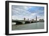 Westminster Bridge over the Thames with the Big Ben and the City of Westminster on the Background-Felipe Rodriguez-Framed Photographic Print