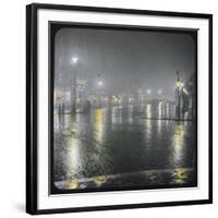 Westminster Bridge Street by Night-null-Framed Photographic Print