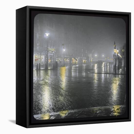 Westminster Bridge Street by Night-null-Framed Stretched Canvas