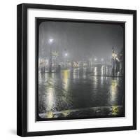 Westminster Bridge Street by Night-null-Framed Photographic Print