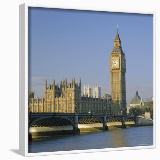 Westminster Bridge, the River Thames, Big Ben and the Houses of Parliament, London, England, UK-Roy Rainford-Framed Photographic Print